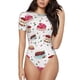 thumbnail image 1 of Fotbe Birthday Cake Body de Mujer con Cuello Redondo y Mangas Cortas, Sin Mangas Ajustado, Suave, Cómodo y Básico-Medium, 1 of 7