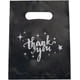 thumbnail image 1 of 100 bolsas de plástico negras de 8 x 6 pulgadas para agradecimientos, bolsas rectangulares con asas para regalos de fiesta, bolsas de regalo con palabras, 1 of 6