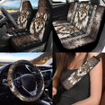 thumbnail image 2 of Uorisanigo 10 Pieces Aztec Wolf Automobile Seat Cover Sets with Car Steering Wheel Cover and Car Seat Belt Cover Cars Water Cup Coaster Keychains Soft Anti-slip Auto Interior for Cars SUVs, 2 of 7
