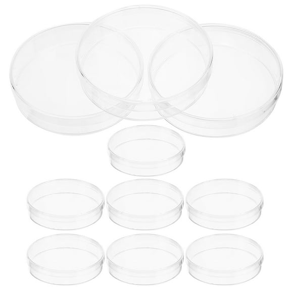 10pcs Plastic Petri Dish with Lid Tissue Culture Plate Science Experiment Supplies