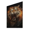 thumbnail image 2 of Designart "Tiger Roaring Brown Portrait" Animals Print on Natural Pine Wood, 2 of 5