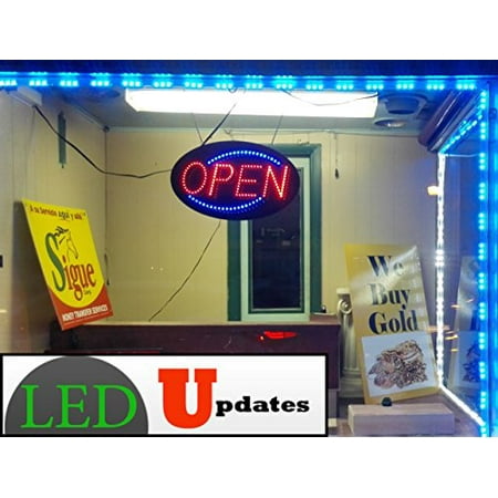 - 60ft Super bright storefront LED light blue 5630 injection module with UL 12v AC Power package
