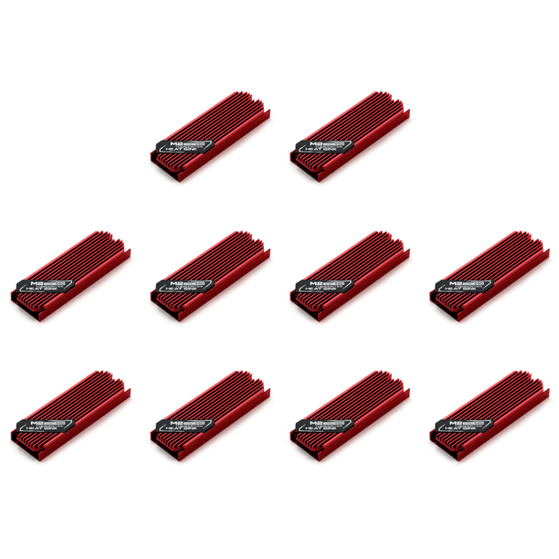 Radiador Calor Del Disipador Térmico Del Disco Duro Estado Sólido M.2 10 Piezas para SSD PCIE 2280 (rojo)