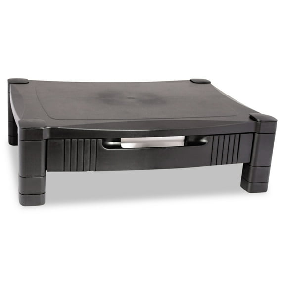 Kantek Monitor Stand with Drawer, 17" X 13.25" X 3" To 6.5", Black, Supports 50 Lbs.