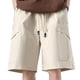 thumbnail image 4 of pstuiky Pantalones cortos deportivos para hombre, Pantalones cortos casuales de moda para hombre, de color sólido, con bolsillos tipo cargo y cintura elástica Pantalones cortos deportivos para hombre, 4 of 4