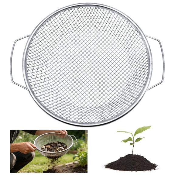 Soil Sifter for Gardening, TSV Rock Sifter for 5-gallon Bucket, Dirt Sifter Compost Sifter, 11.8'' Sifter with Handle for Gravel Sawdust Vermicompost