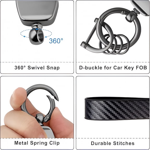 ZHZFKQ 2026 New Leather Car Keychain, Carabiner Clip Key Fob Keychain for Home Car Keys for Keys, Backpack, Purse, Travel, Office, Women Men