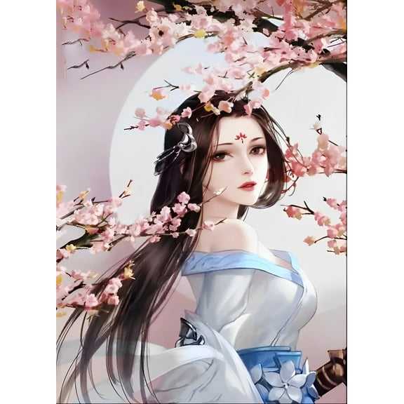 Paint by Numbers Kits for Adults-Anime Japanese Girl Kimono Geisha_124- Beginners Digital Oil Paint by Number for Adults Easy Canvas for Home Wall Decoration and Gifts 16X20 inch-