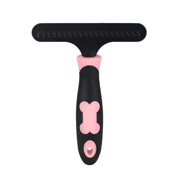 ACDANC Undercoat Rake for Dogs,Comfortable Feel Cat Brush,Stainless Steel Dog Brush,Pink