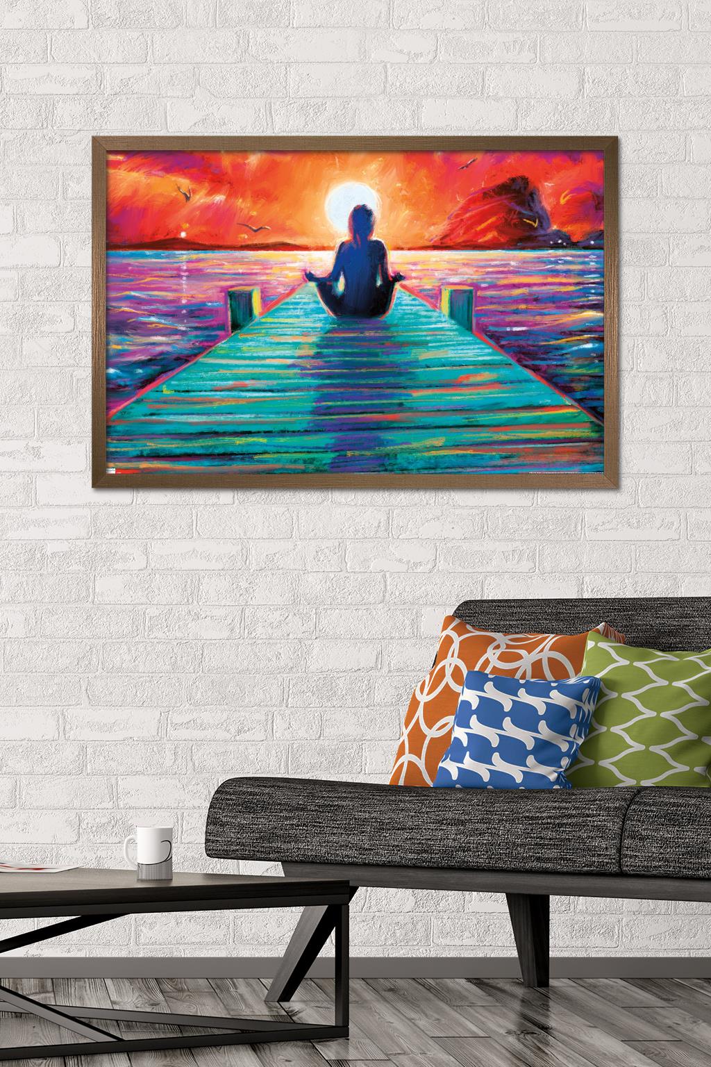 PD Moreno - Fine Art - Yoga Dock Wall Poster, 22.375" x 34" Framed