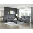 thumbnail image 2 of Lexicon Dean 2-Piece Microfiber Double Reclining Sofa Set in Gray, 2 of 14