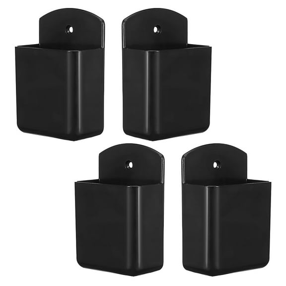 Hemobllo 4Pcs Wall Mount Remote Holder Black Self Adhesive Media Player Organizer