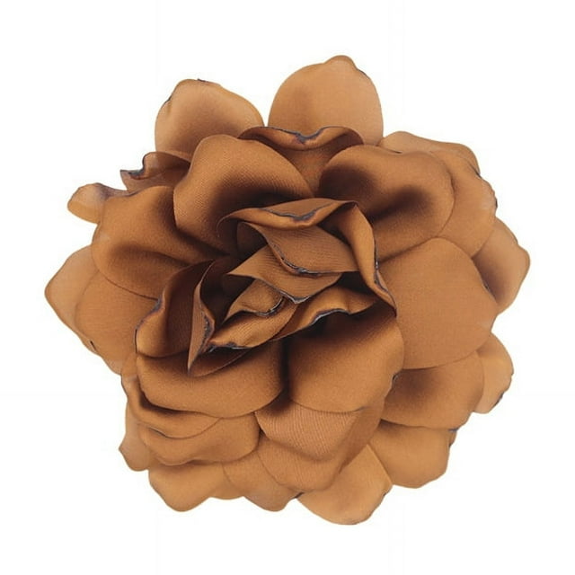 Xiao Hua Exquisito broche de satén, 2 broches de rosa, broche de moda para fiesta, baile, banquete, marrón