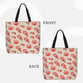 thumbnail image 3 of Japuie Crab Lobster 1 Print Tote Bags, Shoulder Bag with Zipper Closure, Top Handle Handbag,Shopping Bags,Travel Shoulder Bag ,Suitable for Gym Shopping, Work, and School, 3 of 7