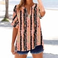 thumbnail image 2 of Button Down Shirts for Women Summer 2026 Boho Floral Printed Short Sleeve Tops Cottn Linen Beach Vacation Blouses, 2 of 5