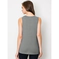 thumbnail image 3 of Made by Johnny Women's Casual Loose Fit Sleeveless Pleated Scoop Neck Tank Top M HEATHER_GREY, 3 of 4