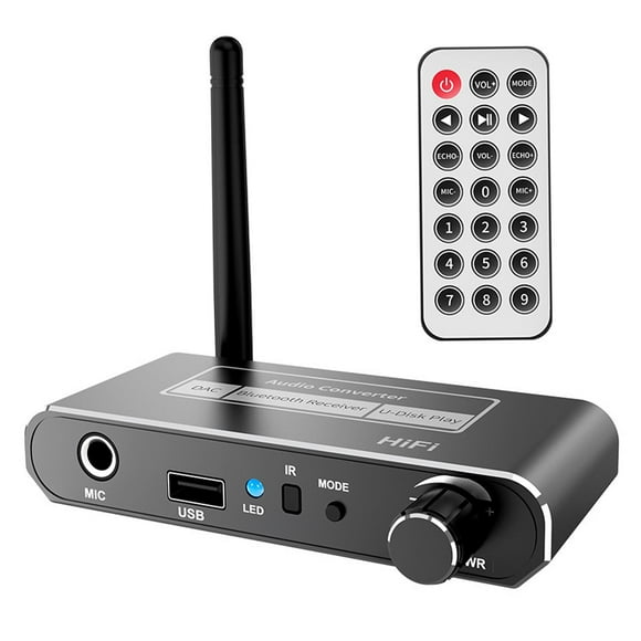 Adaptador de audio inalámbrico RCA AUX Coaxial de con control remoto Receptor de música de baja latencia V5.2 para computadoras