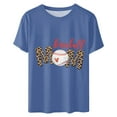 thumbnail image 4 of WREESH Women's Sporty Graphic T-Shirt Baseball Mom Theme with Round Neck and Short Sleeves Blue, 4 of 5