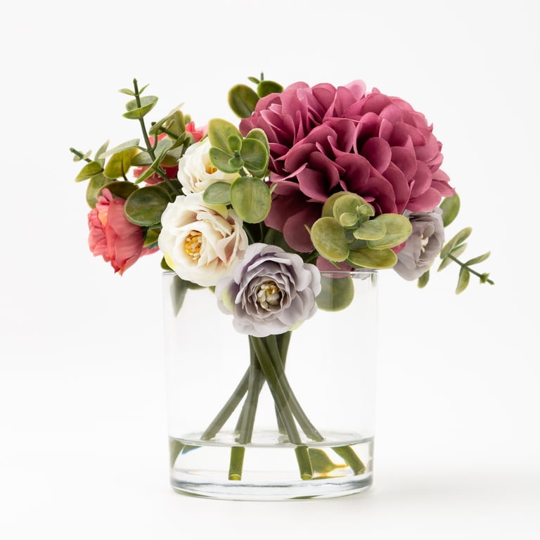 Better Homes & Gardens Faux Hydrangea Arrangement in Glass Vase photo 8