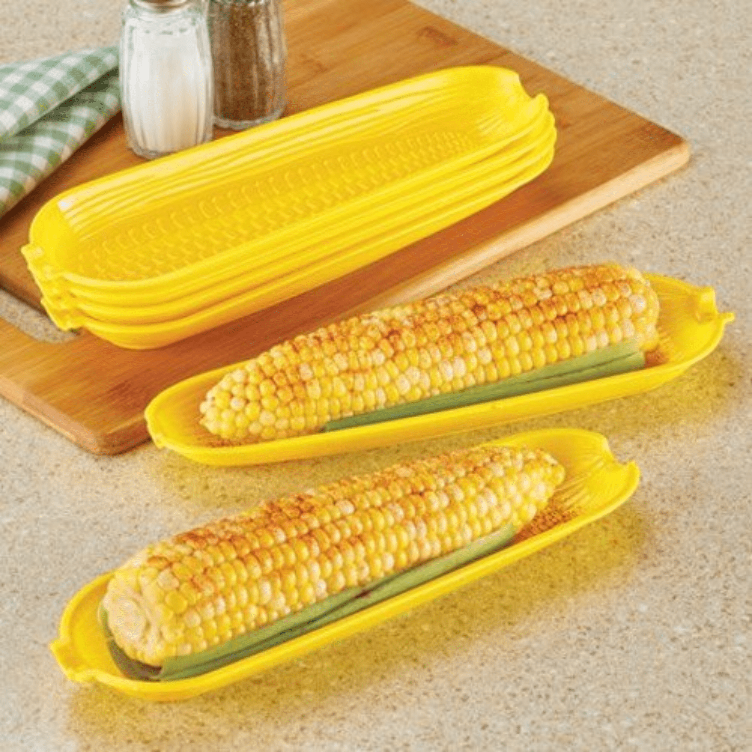 bundle with KC Napkin TM Corn On The Cob Tray Set of 8 Trays 16 Holders 24pcs Outdoor Indoor Serving Dinner Picnic Summer 