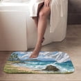 thumbnail image 4 of 1pc Beach with Fluttering Cloth Absorbent Non-Slip Bathroom Thickened Flannel Rug Decor,Soft,Quick Drying,Suitable For Indoor/outdoor Use,Bathrooms,Bedrooms,Kitchens,Terrace,Laundry Rooms,16"x24", 4 of 9