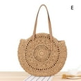 thumbnail image 5 of Round Straw Beach Bag Vintage Handmade Woven Shoulder Bag Classical Summer Vacation Casual Raffia Circle Rattan Bags Bohemian, 5 of 6