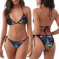 thumbnail image 3 of Fotbe Colorful Mushroom Traje de Baño para Mujer de Dos Piezas – Bikini Sexy de Tirantes Tipo Halter con Diseño Triangular, 3 of 6