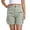 1d# Mint Green, variant on Cargo Bermuda Shorts for Women Zipper Button Front Thigh High Solid Color Hiking Running Outdoor Pants with Pockets Light Brown M