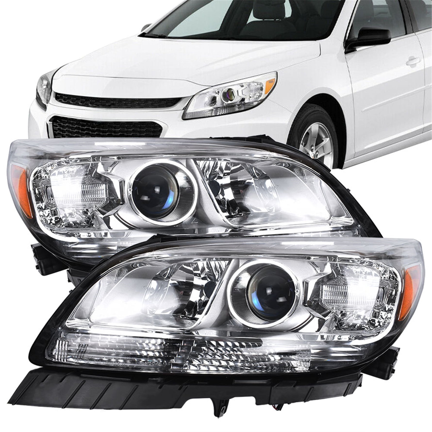 Headlight Assembly for 2013 2014 2015 Chevy Malibu Projector Headlamp Left+Right