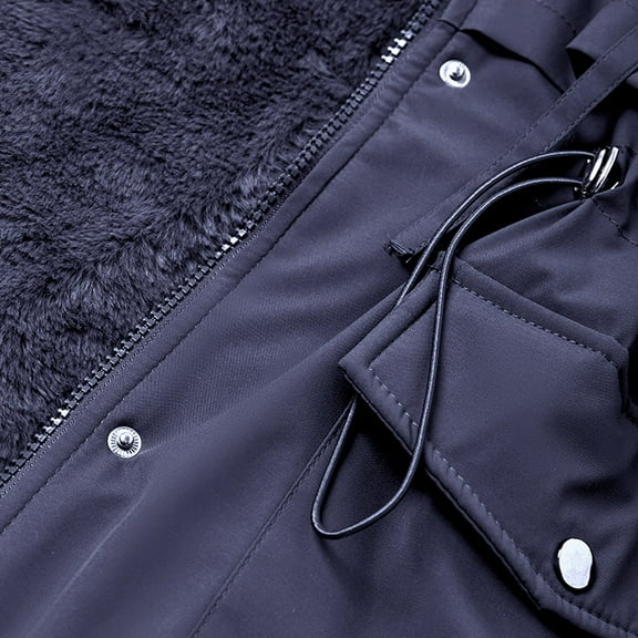 Aayomet Long Winter Coats For Women Women's Winter Thicken Cotton Coat Warm Parka Jacket with Removable Hood,Gray XL