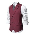 thumbnail image 4 of pstuiky Camisetas sin mangas para hombre, Blusa sin mangas con cuello vuelto y botones con bolsillos para hombre Chaleco para hombre xxl, 4 of 9