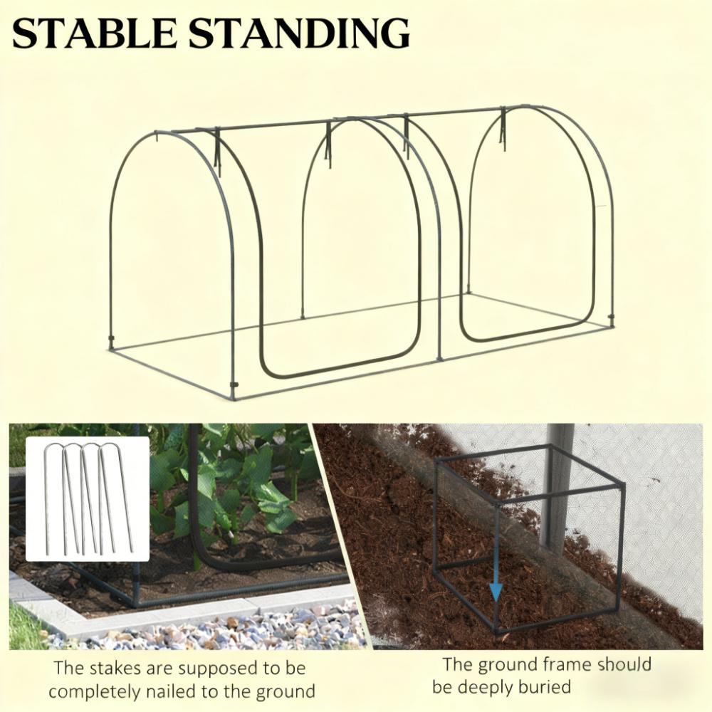 Plant Protection Tent, Crop Cage with Two Zippered Doors,Storage Bag and Ground Stakes, for Garden, Yard, Lawn