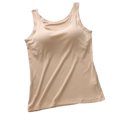 thumbnail image 2 of Fanxing Camisole Tops for Women Summer Spaghetti Strap Basic Padded Tank Top with Built in Bra Workout Yoga Shirts Beige,XL, 2 of 6