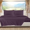 thumbnail image 2 of Clara Clark  Hotel Luxury 6 Piece Sheet Set - Super Soft Bedding Sheets & Pillowcases Short Queen - Purple Eggplant, 2 of 5