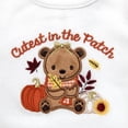 thumbnail image 2 of Baby Essentials Baby Girl Pumpkin Outfit 4-Piece Set – Long Sleeve Bodysuit, Tutu Skirt, Leg Warmers & Bow Headband (Orange Cutest In The Patch, 3 months), 2 of 8