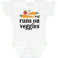 thumbnail image 3 of Inktastic Vegetarian Runs on Veggies Boys or Girls Baby Bodysuit, 3 of 5