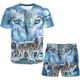 thumbnail image 2 of Moda lobo bebé niños y niñas conjuntos de ropa niños camisetas casuales pantalones cortos 2 uds trajes verano lobos traje de dibujos animados Suits5T Gao Jinjia LED, 2 of 2