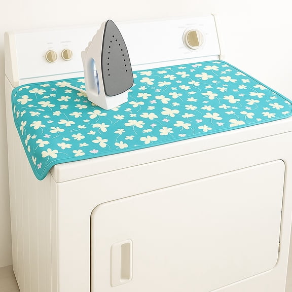 Portable Ironing Mat 18" x 31" Heat-Resistant Non-Slip Quilted Pad Floral Print by Dependable Industries