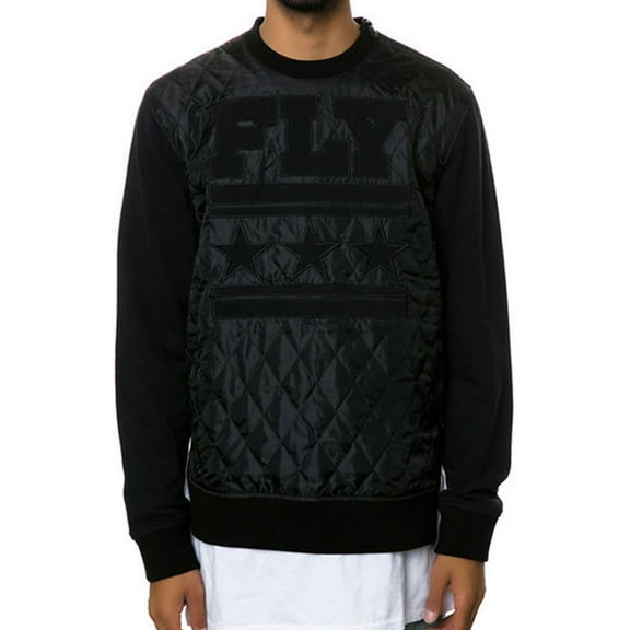 Born Fly Mens The Carrie Crewneck Sweatshirt, Black, Medium