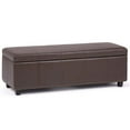 thumbnail image 1 of Simpli Home Banc de Rangement en Simili Cuir Kingsley en Brun Chocolat, 1 of 7
