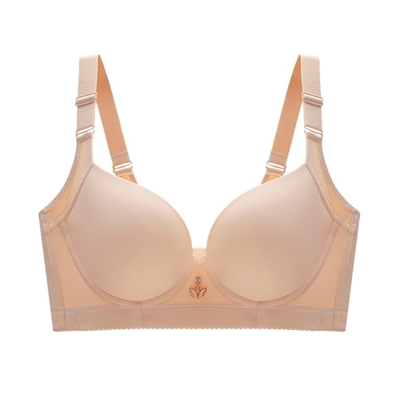 Sngxgn Wireless Bras for Women,Comfortable Seamless Bra Bralettes Adjustable Straps Everyday Bra(Beige,34)