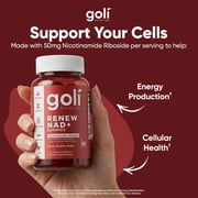 Goli Nutrition Renew NAD+ Gummies with Nicotinamide Riboside, 60 Count