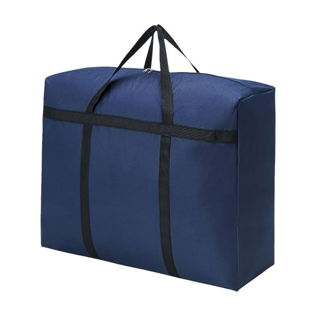 Bolsa grande para guardar ropa para mudanzas y viajes, organizador de equipaje tejido resistente con almacenamiento portátil de mantas y edredones para el hogar, armario y maleta.