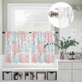 thumbnail image 5 of Kitchen Window Curtains Valance and Tier Set, Gradient Ocean Sea Coral Rod Pocket Tier Curtain Valance Set, Grey Red Aqua Sealife Light Filtering Cafe Curtains for Bedroom Living Room, 5 of 9