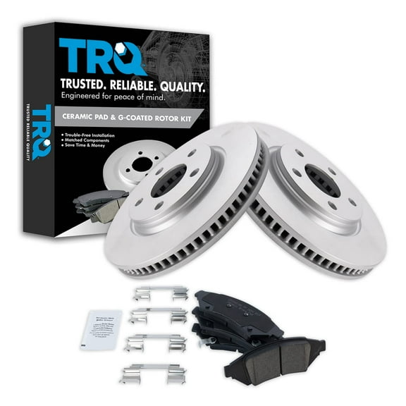 TRQ Front Premium Posi Ceramic Disc Brake Pad & Coated Rotor Kit Fits Select Grand Prix