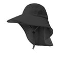 thumbnail image 2 of Wuxian Women'S Sun Hats Large Wide Brim Solid Color Sunscreen Foldable Shading Hat Summer Beach Outdoor Uv Protection Bucket Hat Comfortable Breathable Gardening Hiking Caps,Black,One Size, 2 of 4