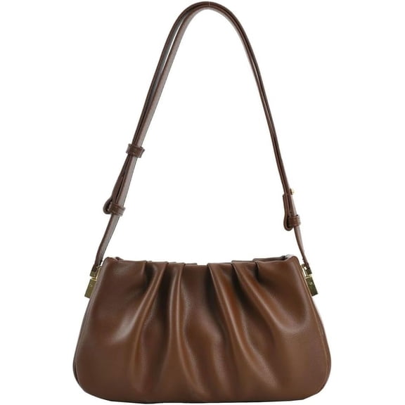 Kukuzhu Women's Hobo Bag PU Leather Shoulder Crossbody Bag Soft Handbag Fashion Pleated Purse Small Totes Top Handle Bag