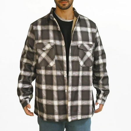 Jingwangyhbd Men S Flannel Shirts Sherpa Lined Plaid Jacket Long Sleeve Fleece Shacket Button Down Casual Shirt With Pockets Mens Plaid Shirt Mens Spring Winter Shacket