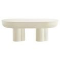 thumbnail image 2 of Caspian Oval Concrete Coffee Table in White, 2 of 10