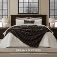 thumbnail image 6 of EverGrace Ultra Soft Luxury Fluffy Faux Rabbit Fur Throw Blanket, Thick Warm Bubble Throw for Bed, Cozy Plush Reversible Blankets for Couch, Chair, Sofa, Dark Brown, 60x80 Inches, 6 of 8